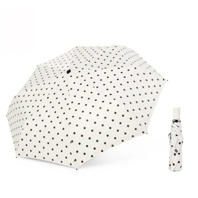 YADA 2019 High Quality Black Dot Umbrella Rain Anti-UV Fashion Sunny&Rainy Umbrella For Women Windproof Folding Umbrellas YS669