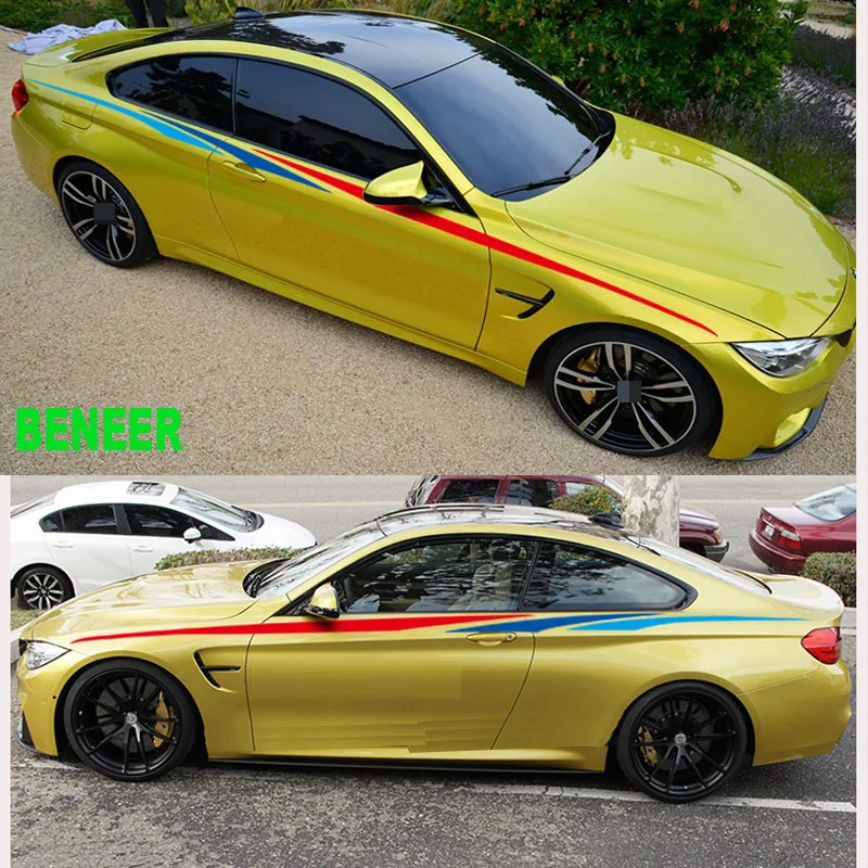 

2pcs M Performance car side body sticker for bmw E30 E34 E36 E39 E46 E53 E60 E70 E71 E85 E87 E90 E91 E92 E83 F10 F20 F21 F30