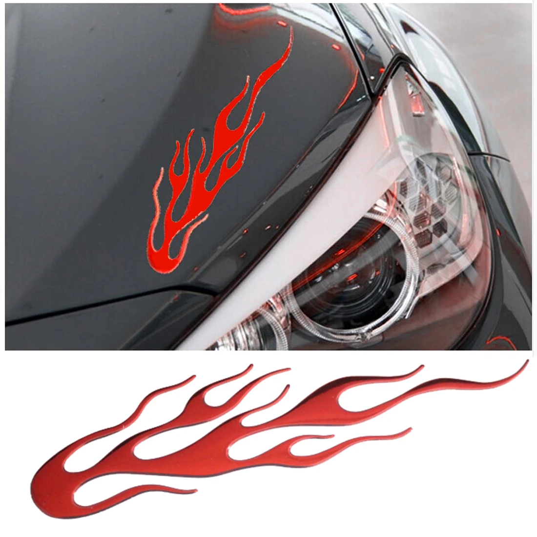 

New arrival 3D Flame Car Styling Emblem Badge Sticker PVC Car sticker for Rearview Mirror Dewtreetali