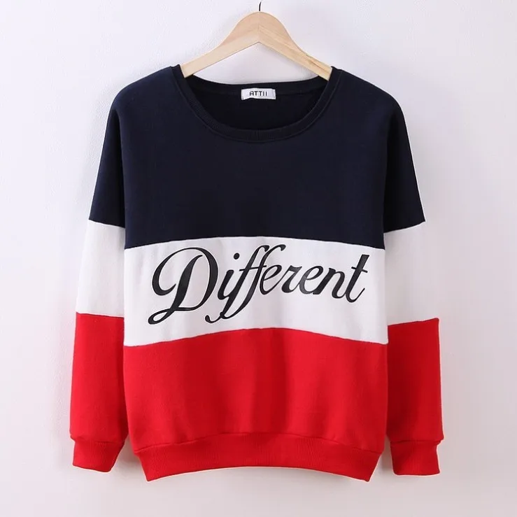 

GORB 2017 Newest Autumn Hot Sale Fashion Multicolor Women Long Sleeve Cotton Letter print Sweatshirt Pullovers Plus Velvet Stock