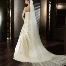 3-х метровый длинный двойной слой Мягкая сетка длинное торжественное платье головка белая фата невесты Аксессуары