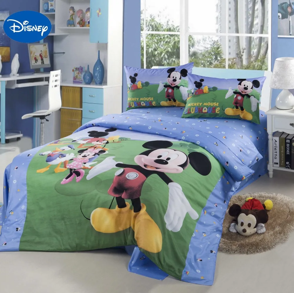 Disney с Микки Маусом Мышь клубный дом Постельные принадлежности Текстиль для детей Украшения в спальню хлопок простыни установить один