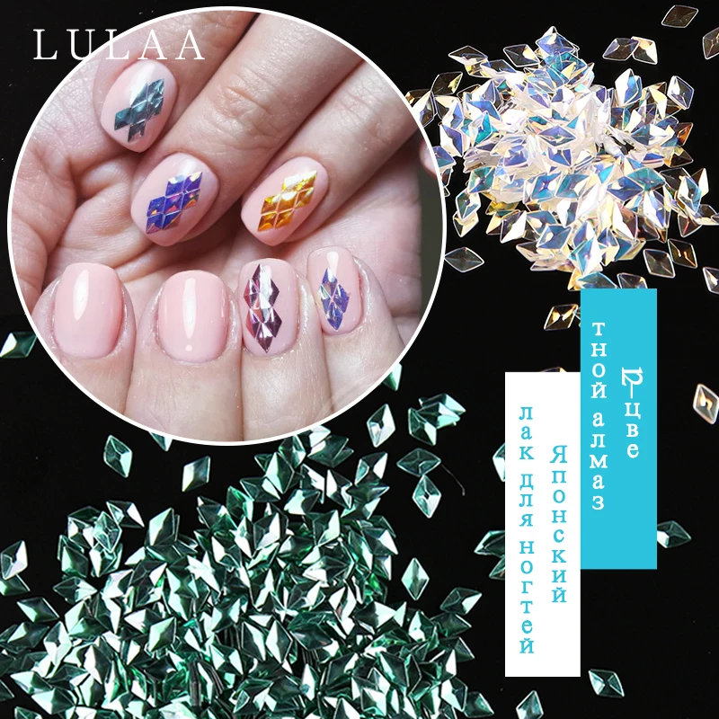 LULAA 6 шт./компл. 12 цветов Хамелеон волшебный цвет ногтей блестки DIY Бриллиантовая Форма AB цветные светлые