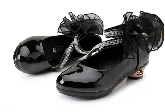 WEONEDREAM/черные розовые туфли из искусственной кожи для девочек; вечерние детские туфли для танцев с большим цветком; детская Свадебная обувь принцессы