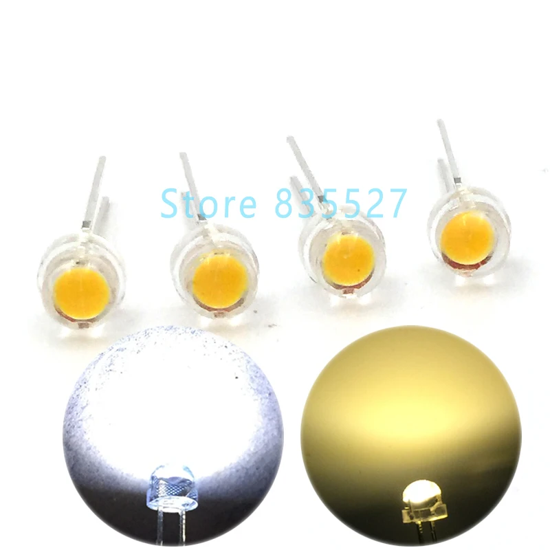 1000 шт./лот LED 5 мм F5 Теплый белый/белый 0 25 Вт супер большой чип Яркий светящийся
