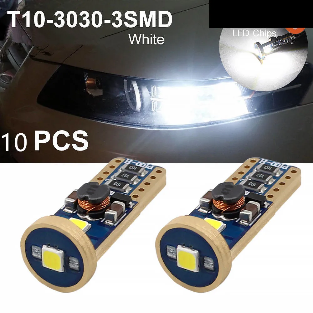 

T10 W5W LED Bulb Canbus No Error 3030 SMD 3 SMD 168 194 Led Lamp For Cars Dome Map Reading Lights Clearance Trunk Lamp 12V 10pcs