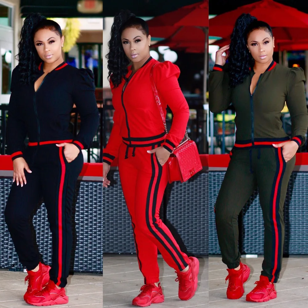 

Womens hot sale Casual Fashion Autumn Long Sleeved Two-piece Jogger Set Ladies Fall Tracksuit Sweat Suits olome