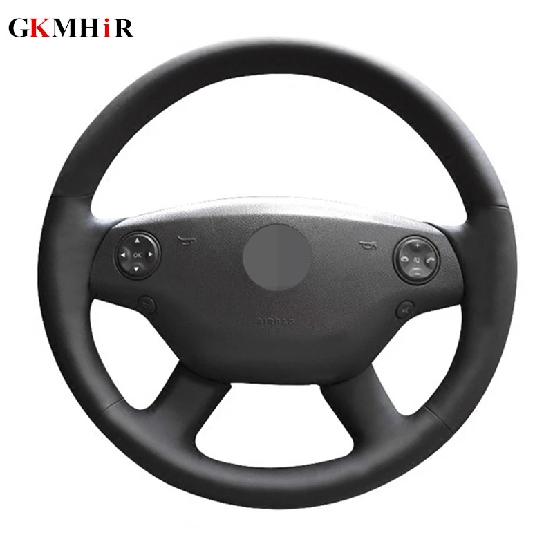 

GKMHiR Artificial Leather Black Car Steering Wheel Cover for Mercedes Benz Old S350 E200 E300L E260 E320 E180 E400