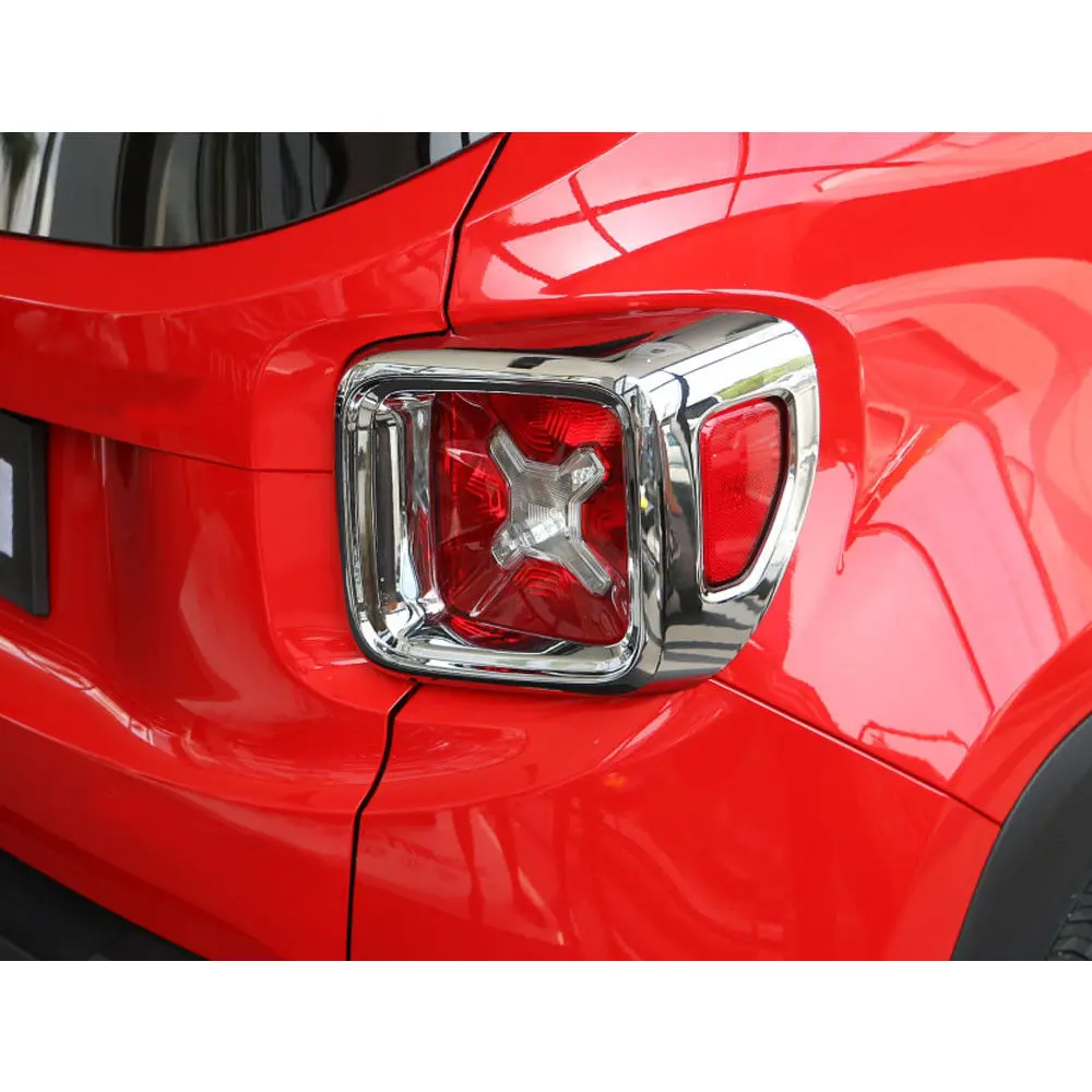 

BBQ@FUKA Exterior Car Tail Rear Light Lamp Full Cover Trim 2Pcs For Jeep Renegade 2015-2016