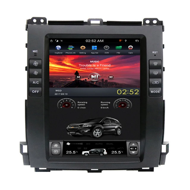 Discount Black and Silver 10.4 Vertical Screen Android OS 7.1 Car Multimedia GPS Navigation Radio Player For TOYOTA Prado  Lexus GX 470 1