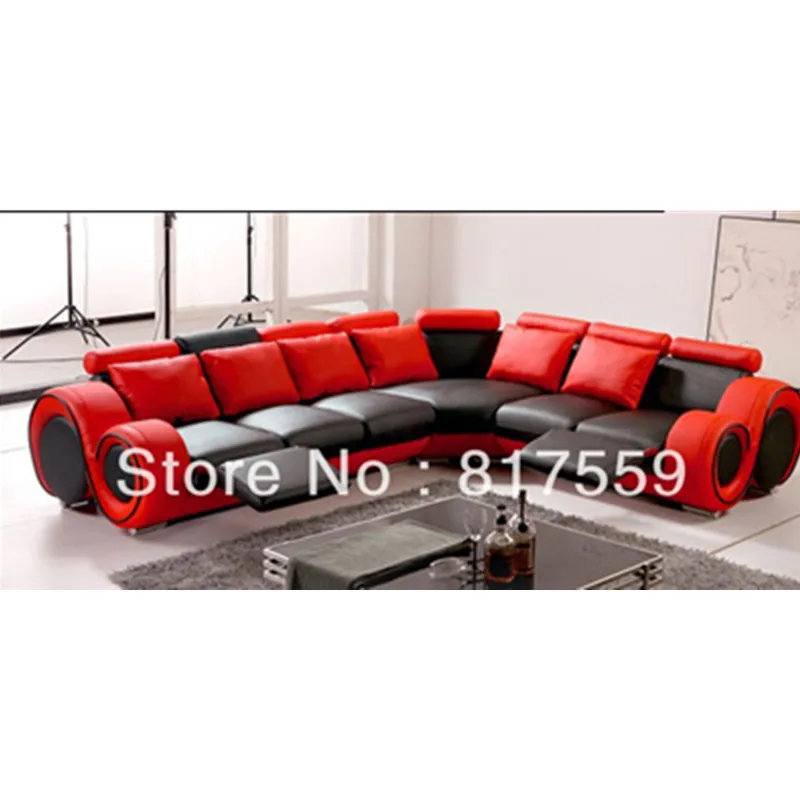 L Форма красный и черный современный диван набор|modern sofa set|sofa setred sets |