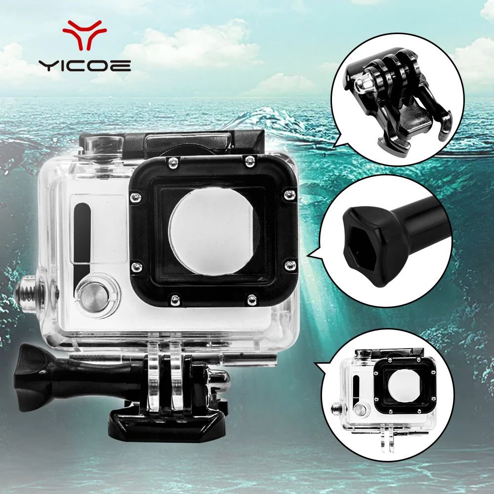 Водонепроницаемый чехол для экшн камеры Gopro Hero 7/6/5/4/3 +/3 45 м|Чехлы экшн-камер| |