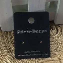 Матовый черный серьги карты логотип серебряные серьги с логотипом обычай украшения Дисплей карты moq: 1000 шт. личный бренд специальные