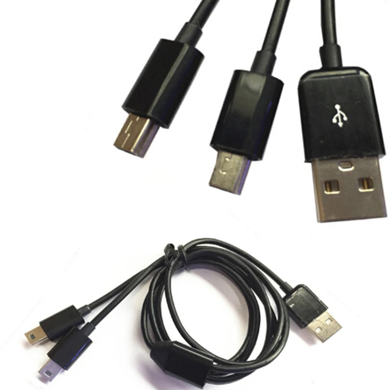 1pc A Male To 3 Mini USB B Male 5 pin Data Charge Connector Cable Sync Power Cable Splitter USB2.0 Type For Phone High Speed