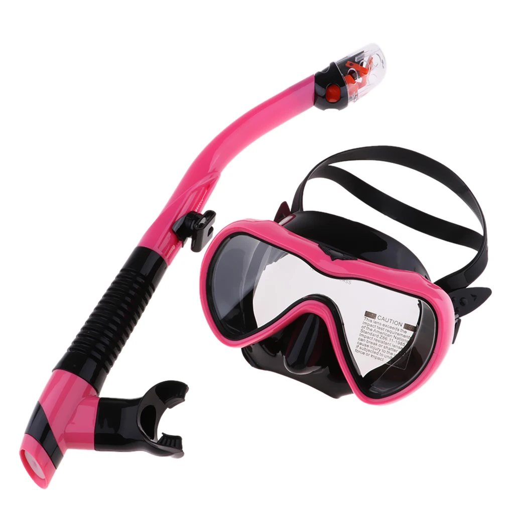 Dry Top Snorkel Set Anti-Fog Clear Vision Scuba Snorkeling Mask Impact Resistant Tempered Glass Mask Swimming Free Diving