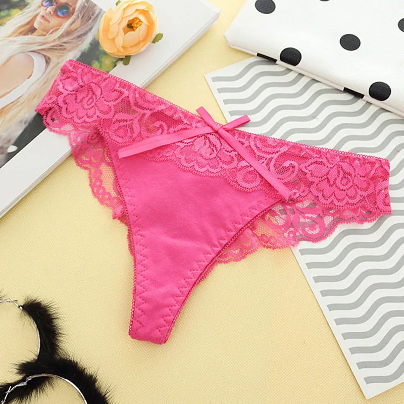 Gift Full Beautiful Lace Women's Sexy Lingerie Low Waist Thongs and G-strings Underwear Panties Briefs Ladies T-back (3)