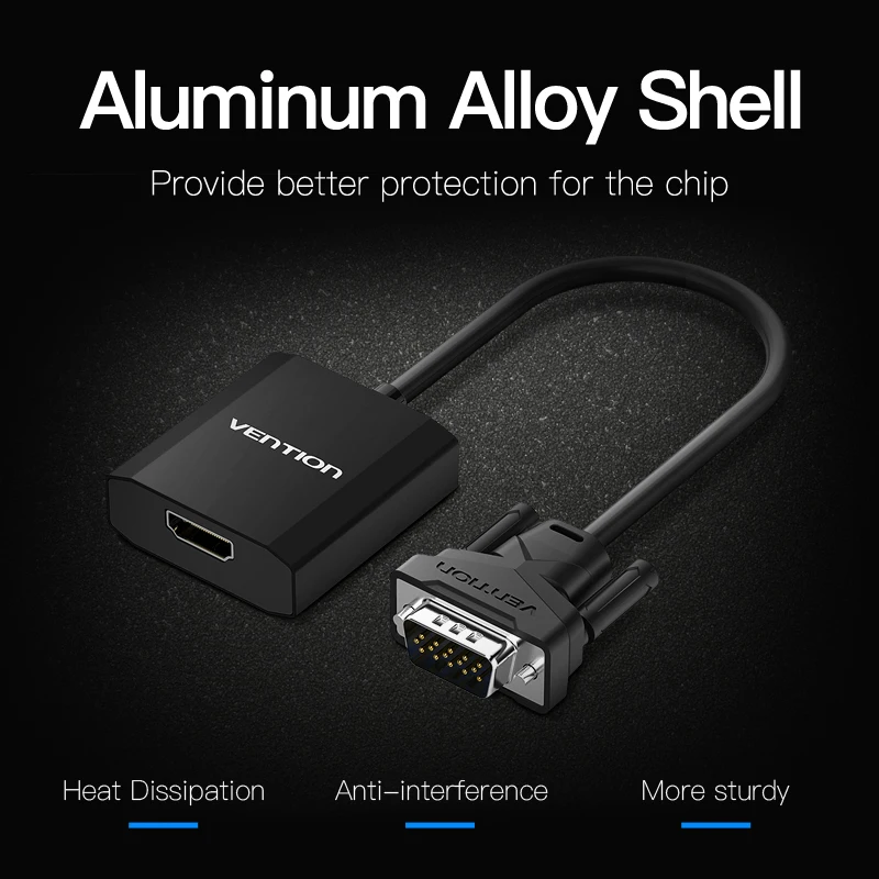 Vention VGA إلى HDMI محول كابل محول مع الصوت 1080 P VGA HDMI الرقمية التناظرية محول لأجهزة الكمبيوتر المحمول إلى HDTV العارض