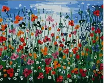 

Multicolored flowers Paint By Number Kit Diy Acrylic Painting On Canvas cuadros decoracion for home decor