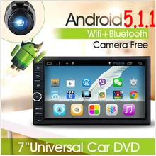 7″ Android 5.1 Autoradio GPS Bluetooth Navigation Car Stereo Player two 2 DIN SD USB 3G WIFI Rear Camera Steering wheel control