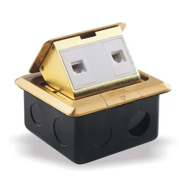 

Golden Floor socket 2 Gang Floor Telephone Socket & Computer Socket