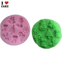Рождественские помадки торт декоративные силиконовые формы, приспособления для шоколадного торта сахарные формы FPFA-153 от I LOVE торт плесень