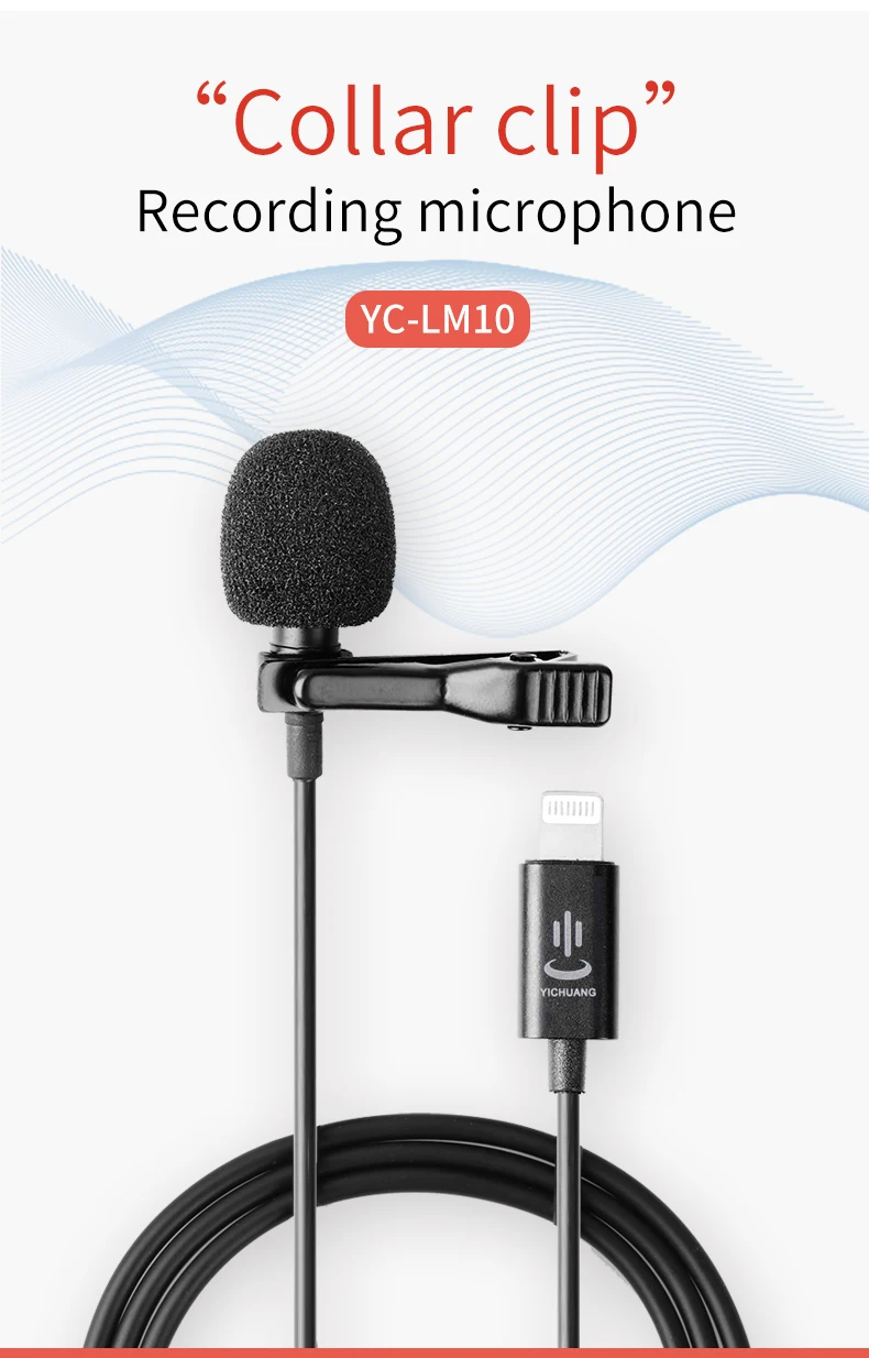 Lavalier Audio Video Microphone Clip-On Condenser Mic Recorder For 3.5mm Lightning phone iPhone Xiaomi Camera VS BOYA LM10