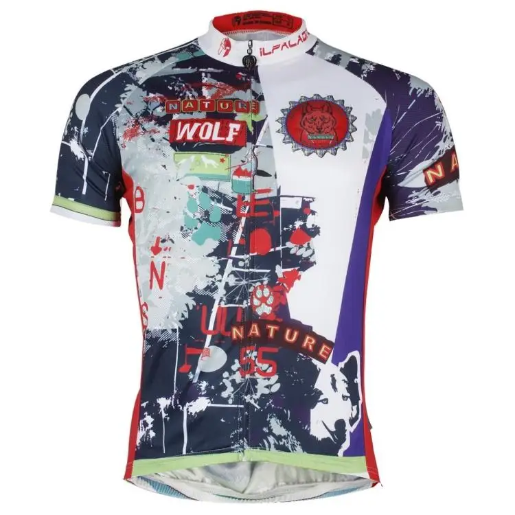 

Top Quality Wolf Printing Short Sleeved Cycling Jersey Men's Spring and Summer Bike Jersey Boys XXXL Slim Fit Breathable