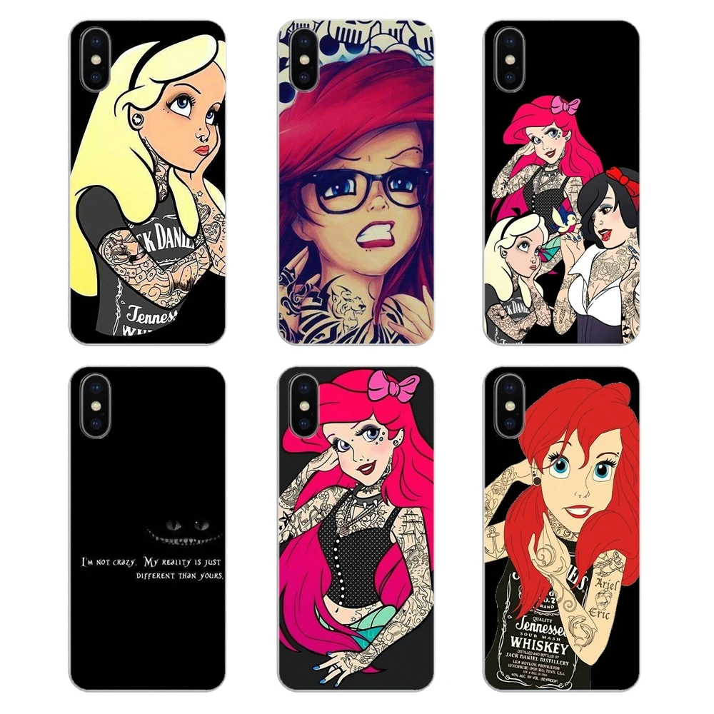 

Soft Shell Case For Samsung Galaxy A5 A6 A7 A8 A9 J4 J5 J7 J8 2017 2018 Plus Prime Tattoo Girl Alice Ariel Princess Girl Jasmine