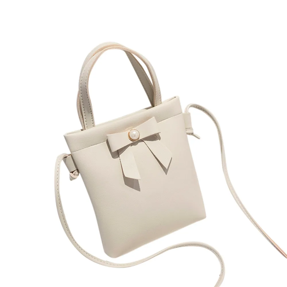 

Women Solid Color Bow Ladies Portable Shoulder Bag Messenger Bag Coin Bag Phone Bag New Arrival #08