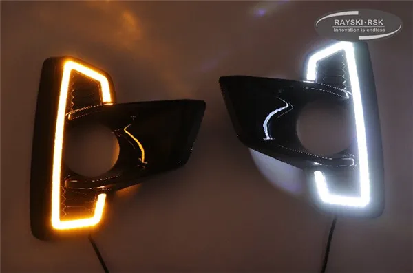 Двойной Цветной светодиодный DRL для Toyota Hilux Rocco супер яркий светодиодный Габаритные огни для Toyota Hilux Rocco светодиодный DRL