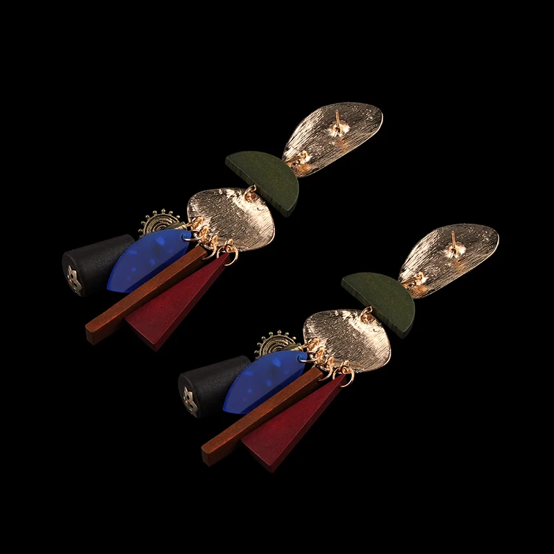 Dvacaman женские разноцветные длинные серьги с кисточками ручной работы, деревянные висячие серьги, этнические Макси висячие серьги ZA, ювелирное изделие, подарок AB80