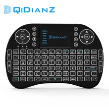 Mini teclado sem fio i8 com touchpad qwerty, 2.4g, com receptor usb, controle remoto para smart tv box, android, jogar jogo pc x96