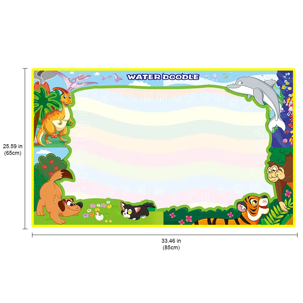 85*65 см, большой размер, коврик для рисования в виде волшебной воды, 3 волшебные ручки и набор штампов, доска для рисования, коврик для рисования, развивающие игрушки для детей