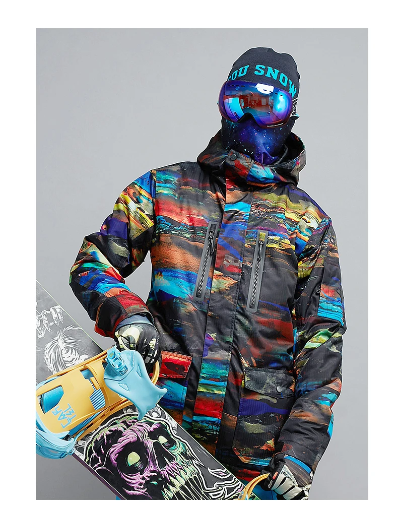 2017 male color matching ski jacket mens skiwear cycling snowboarding