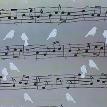 Стекло оконная пленка Матированный с декорированием узором "Мороз" ограничивающий обзор извне дома декоративная Стекло es оконные наклейки Ширина 60/75x200 см Птица музыкальная нота