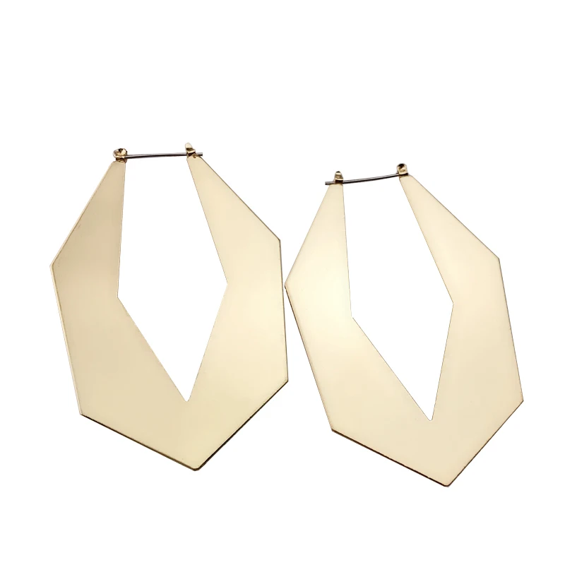 

Fashion Geometric Hoop Earrings Gold Color Smooth Shining Alloy Earrings Brincos Jewelry Accessary for Women Lady Dancer
