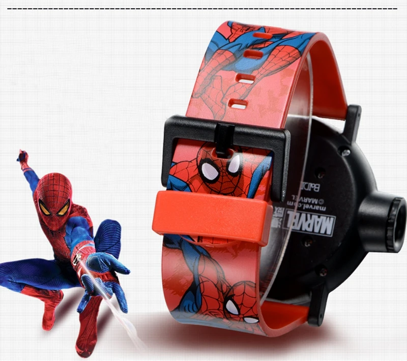 Original MARVEL Spider-man projection LED digital children cool cartoon Watch Best kids birthday gift Disney 81018 good time toy