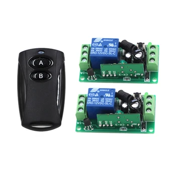 

High Quality Black Color DC9V 12V Radio Remote Control Switch 2 Receiver with 1 Transmitter Remote Controller 315MHZ