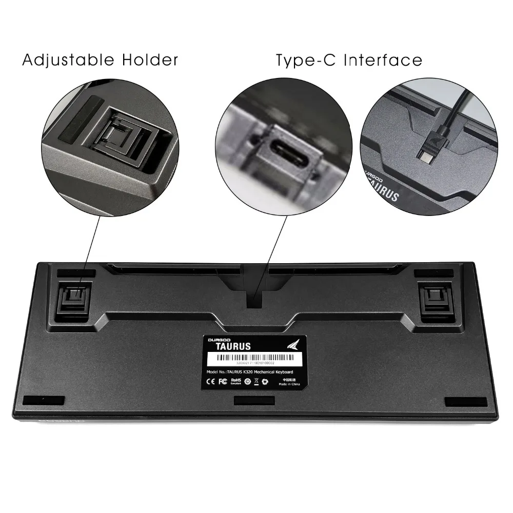  DURGOD Mechanical Keyboard [Cherry MX Brown] NKRO 87 Key Anti-ghosting Gaming Keyboard for Gamer/Ty