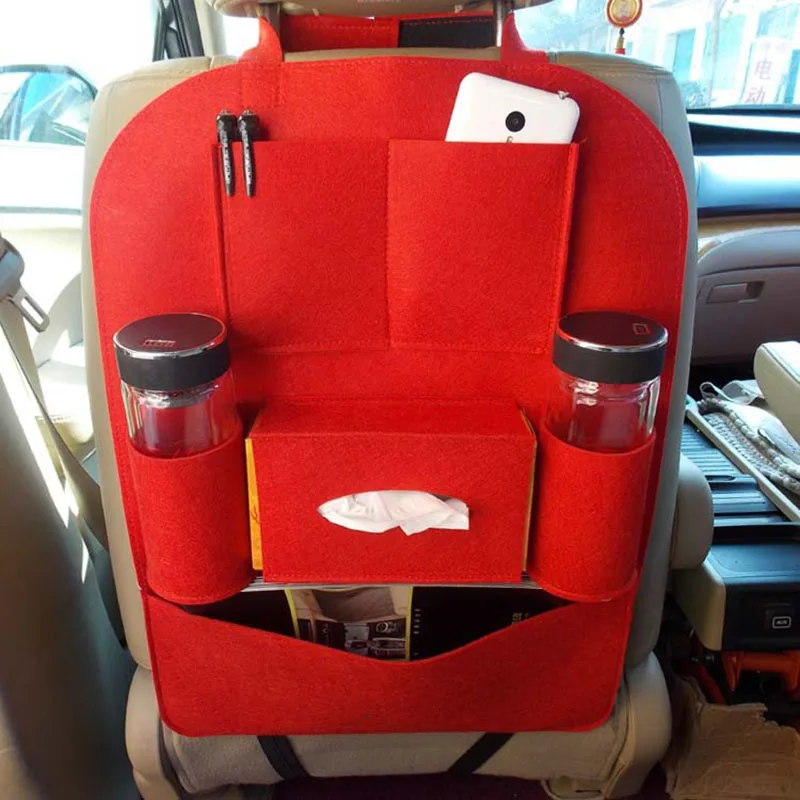 Автомобильная сумка для хранения, автомобильное сиденье, мульти карман, дорожная сумка для хранения, вешалка для автомобиля, Стильный чехол на заднее сиденье автомобиля, органайзер, держатель - Название цвета: Красный
