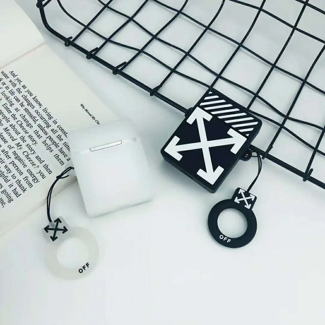 Luxury Bluetooth Wireless Charge Earphone Case For AirPods 2 Case Silicone Cute Soft Cover for Air pods Case Key Ring Box Coque