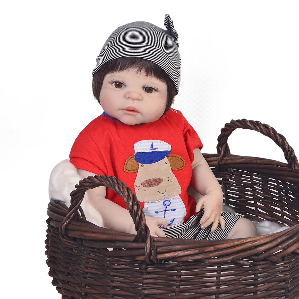 Дизайн 23 дюймов полный силиконовые Baby Doll ручной работы реалистичные новорожденные дети мальчик игрушки для детей, подарок на день рождения сном Плейбой