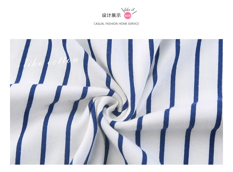 4XL Женская одежда для летних пижамных комплектов пижамный комплект с круглым вырезом полосатая пижама одежда с коротким рукавом 100% хлопок