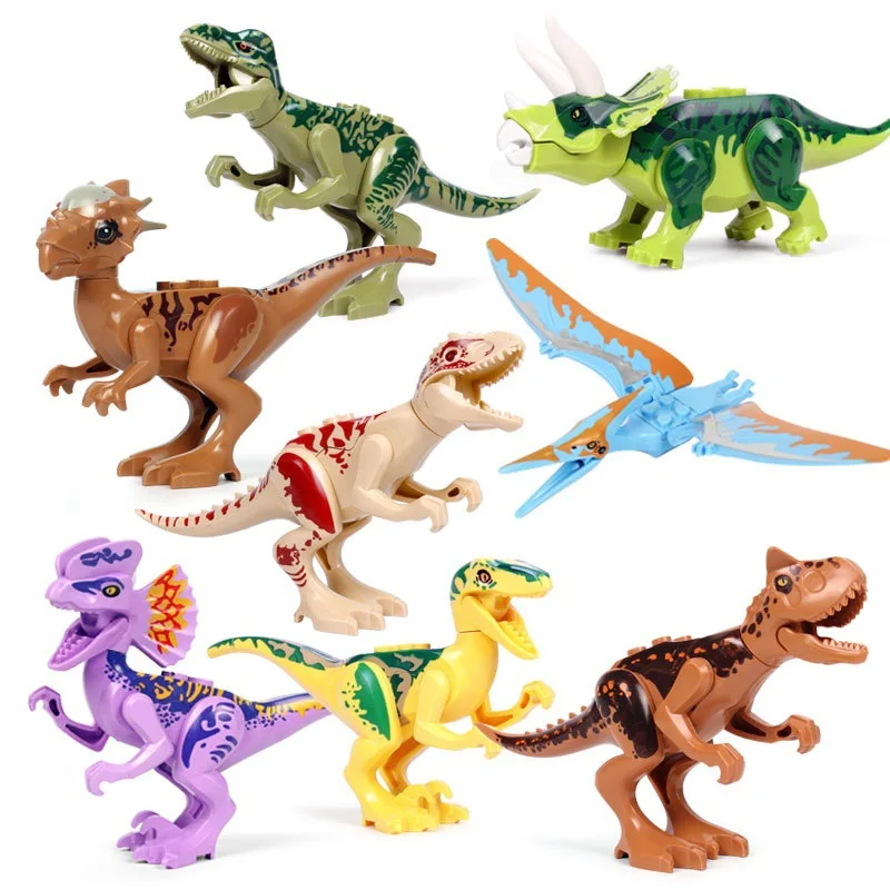 8 Styles Building Blocks Dinosaurs Jurassic World Raptor Triceratops Classic With Legoe Figures Bricks Toys  Kids F4 8 Styles Building Blocks Dinosaurs Jurassic World Raptor Triceratops Classic With Legoe Figures Bricks Toys  Kids F4