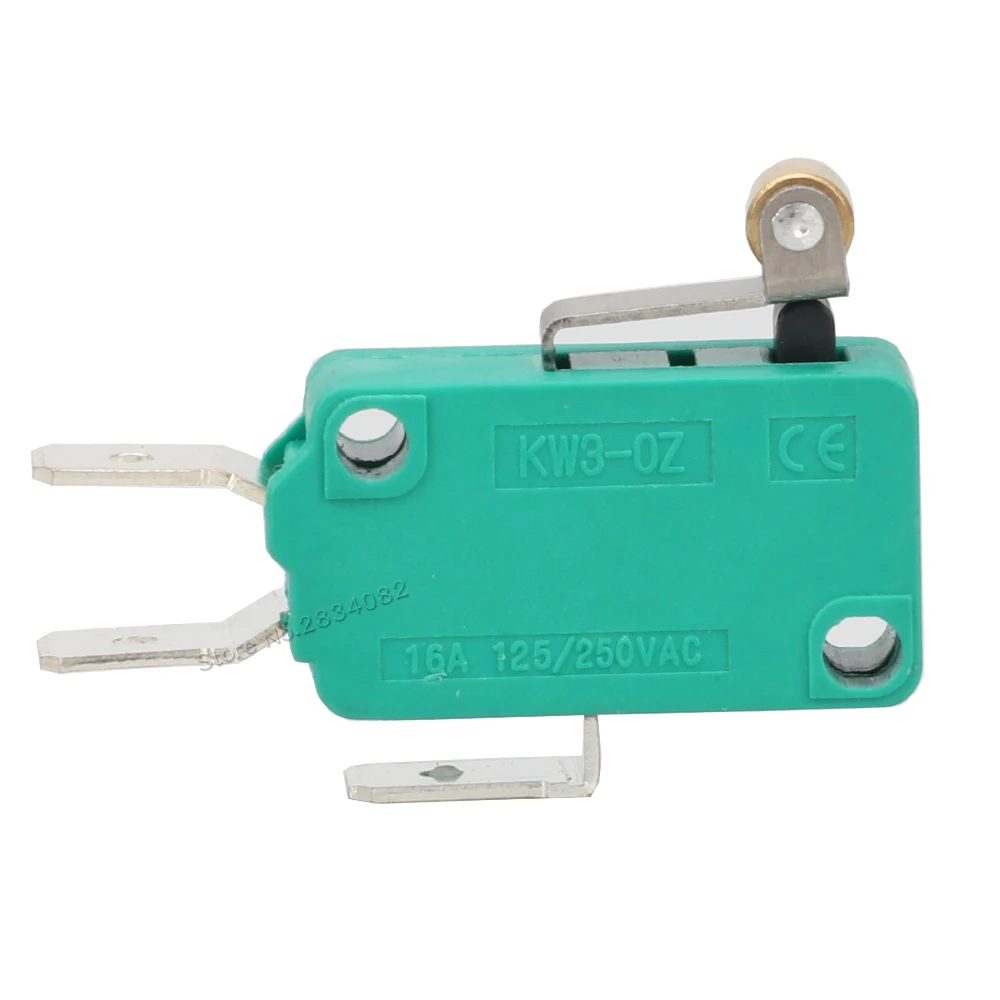 16A 125V 250VAC микро концевой выключатель без NC COM SPDT 3-х контактный Roller Lever дуги тактовая кнопка сенсорный переключатель Щепка контакт микровыключателя - Цвет: short roller lever