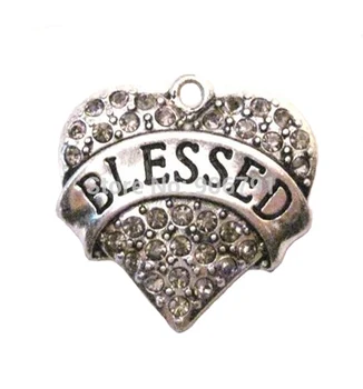 

100pcs a lot rhodium plated fashion Blessed Crystal Heart Pendant(A100056)