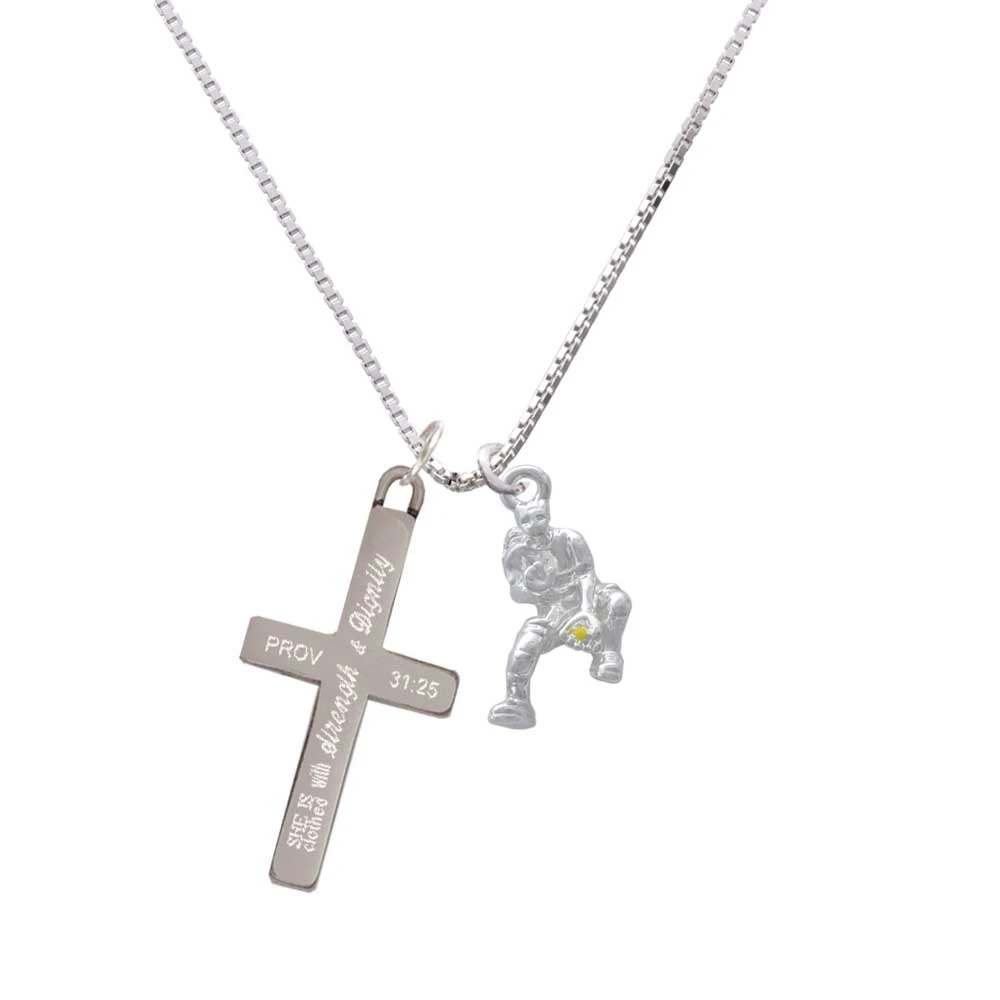 Softball Catcher - Strength and Dignity - Cross Necklace
