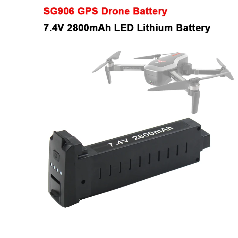 

LAUMOX SG906 GPS RC Drone Battery 7.4V 2800mAh LED Lithium Battery Spare Part Accessories for SG906 Brushless GPS 5G FVP Drone