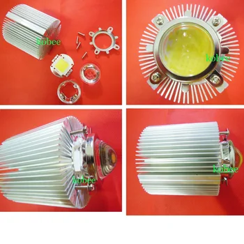 

100W High Power LED bulb Lamp with 90mm*80mm heatsink Radiator and lens with Reflector fixed bracekt