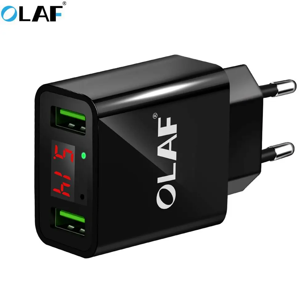 OLAF 2 Ports USB EU Plug Phone Charger For iPhone X Samsung S8 Xiaomi